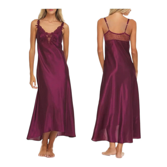 Flora by Flora Nikrooz Women's Stella Gown Maroon size medium - Picture 1 of 9